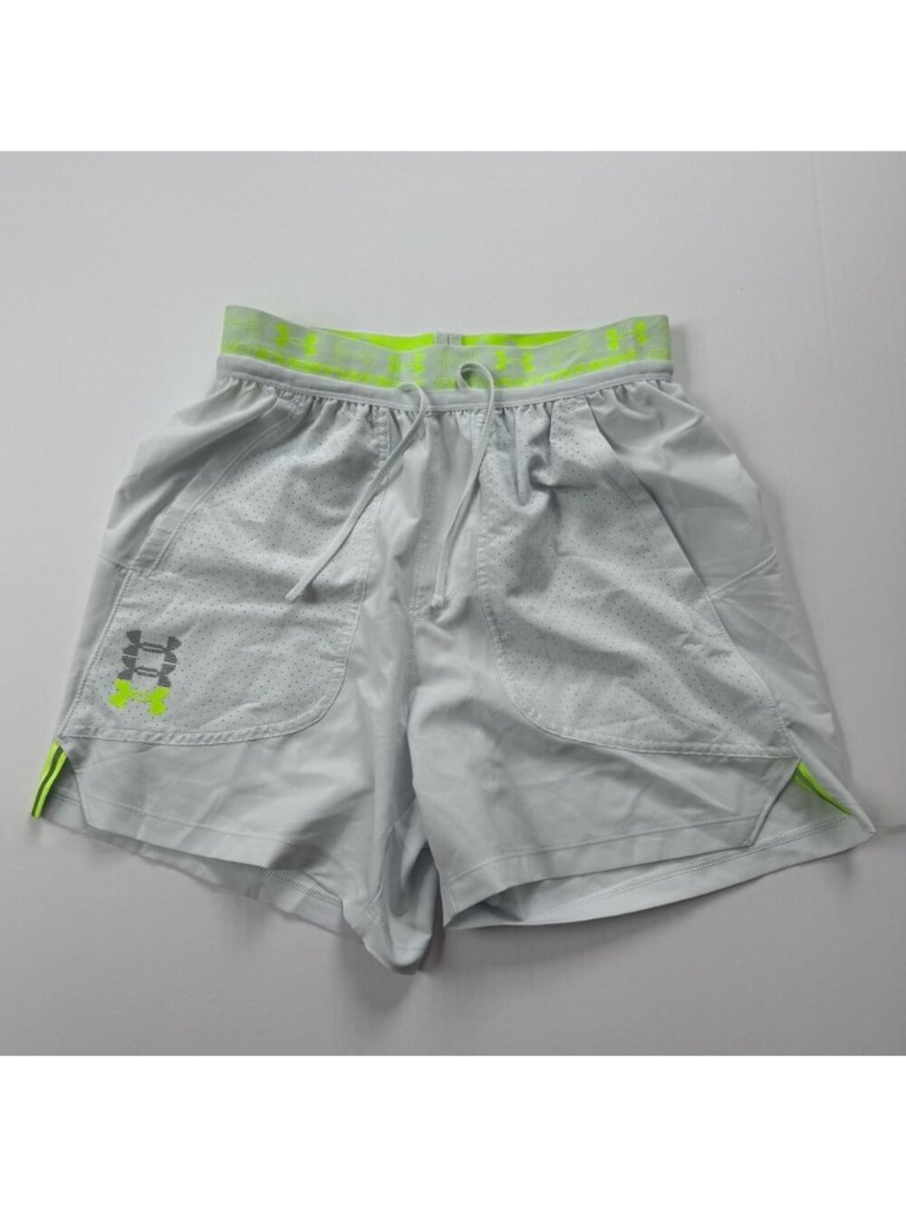 Under Armour Run Anywhere Running Shorts Neon Waistband Athletic Size S
